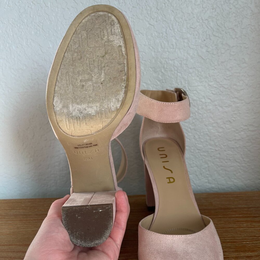 Unisa Women's Ankle Strap Platform Heels Blush Pink Size 8.5 M - Picture 9 of 9